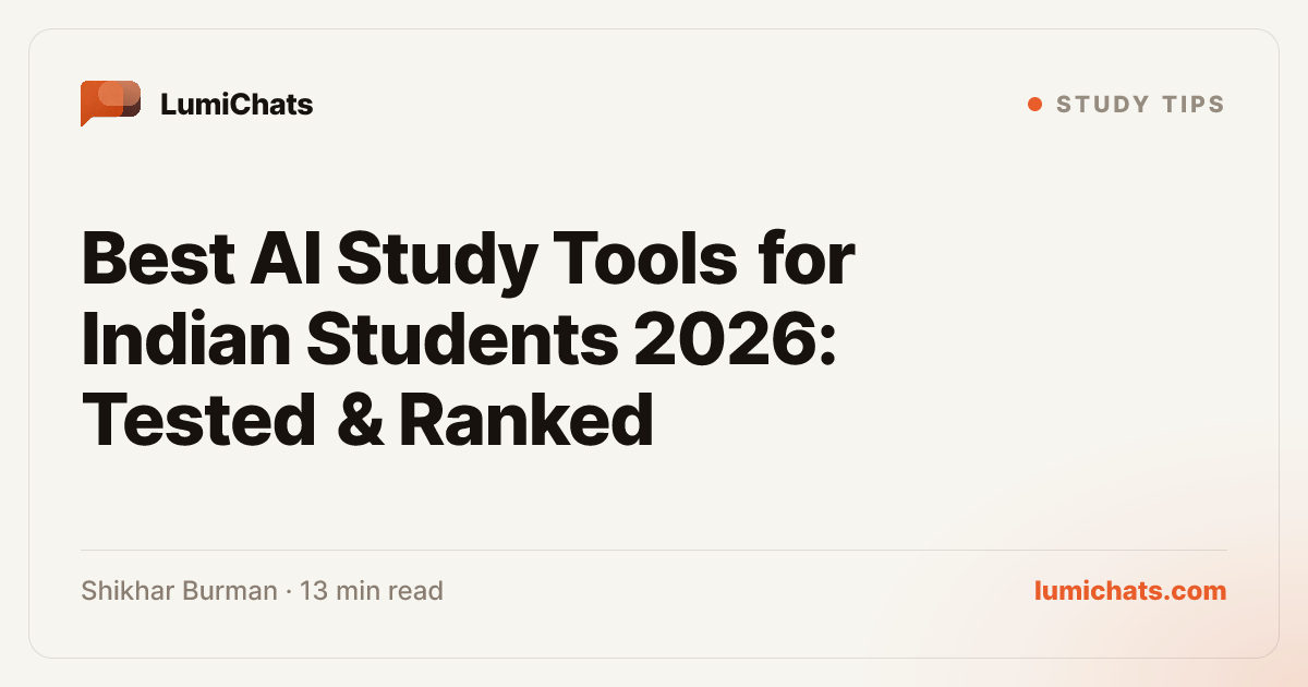 Best AI Study Tools for Indian Students 2026: Tested & Ranked ...