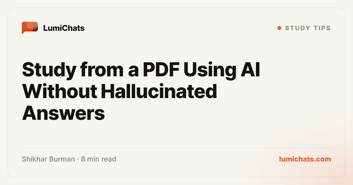 Study from a PDF Using AI Without Hallucinated Answers | LumiChats ...