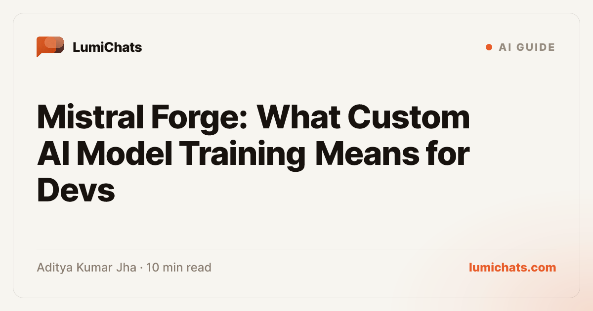 Mistral Forge: What Custom AI Model Training Means for Devs | LumiChats ...