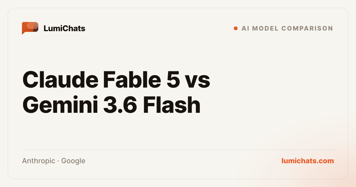 Fable 5 vs Gemini 3.6 Flash: Which Wins? | LumiChats
