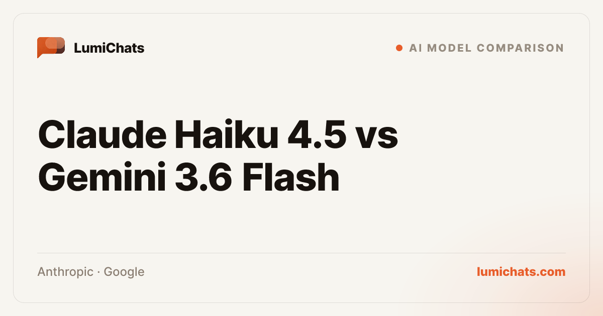 Haiku 4.5 vs Gemini 3.6 Flash: Which Wins? | LumiChats