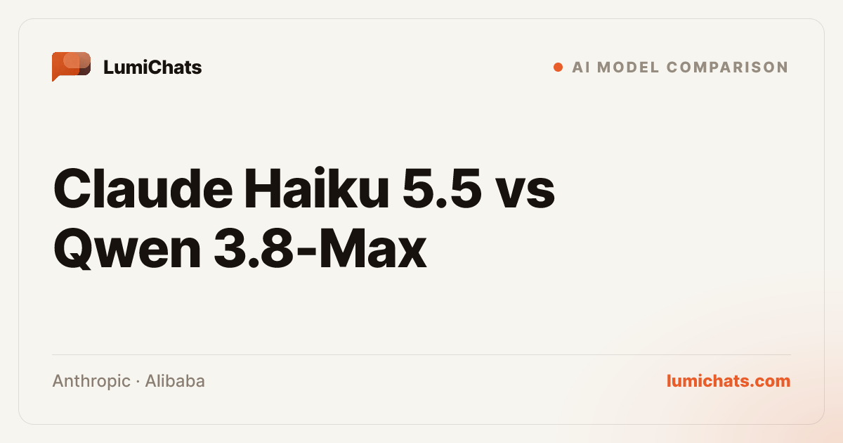Haiku 5.5 vs Qwen 3.8-Max: Which Wins? | LumiChats