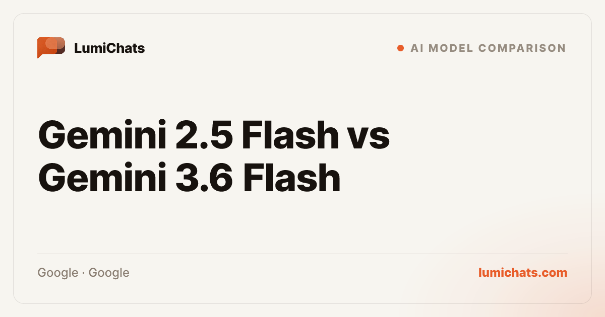 Gemini 2.5 Flash vs Gemini 3.6 Flash | LumiChats