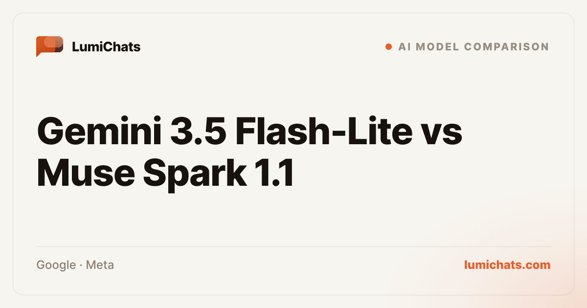 Gemini 3.5 Flash-Lite vs Muse Spark 1.1 | LumiChats