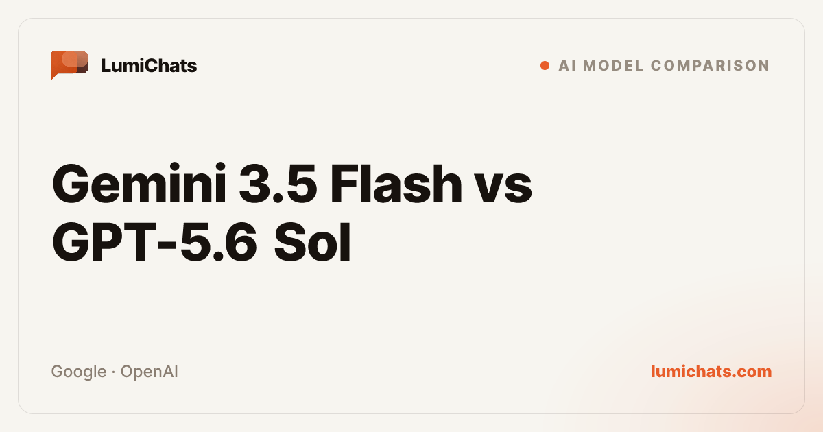 Gemini 3.5 Flash vs GPT-5.6 Sol: Which Wins? | LumiChats