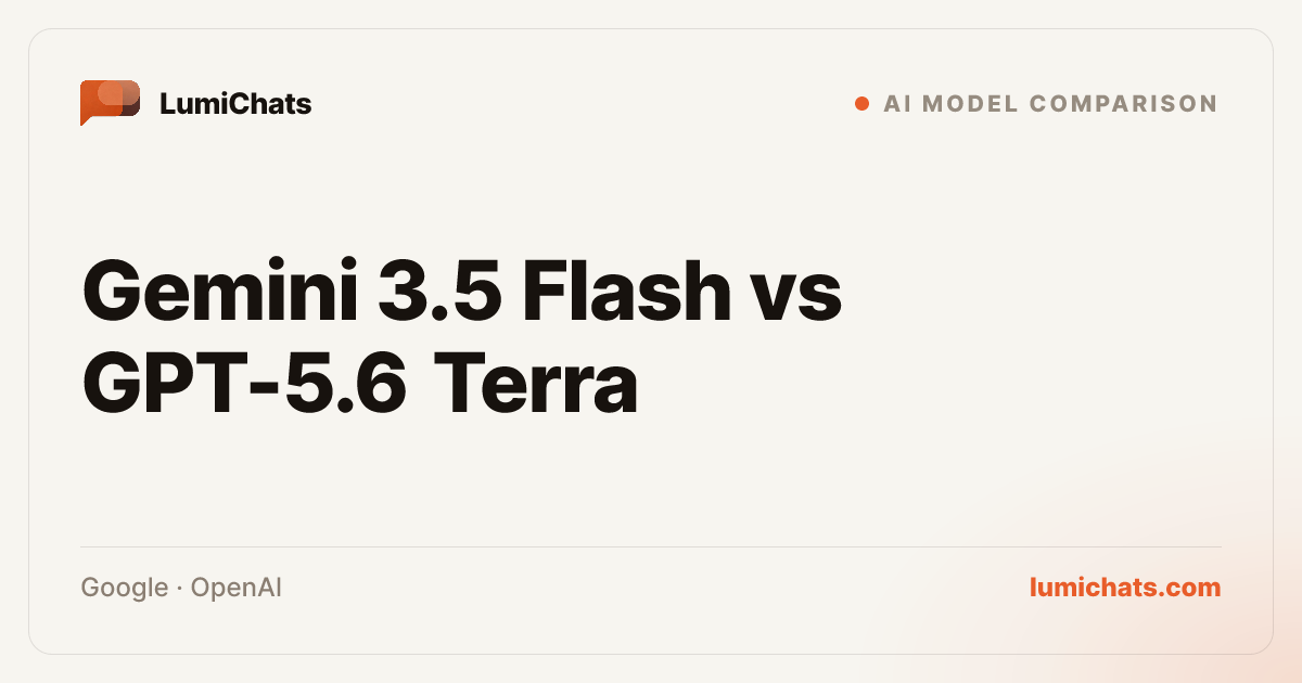 Gemini 3.5 Flash vs GPT-5.6 Terra: Which Wins? | LumiChats