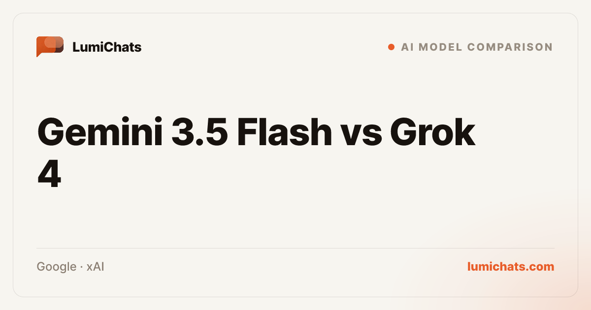 Gemini 3.5 Flash vs Grok 4: Which Wins? | LumiChats